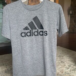 Adidas Kids Gray Tee with Black Logo